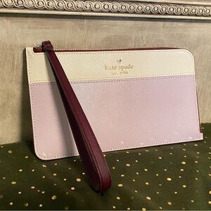 NWOT! Kate Spade Cream and Purple Wristlet